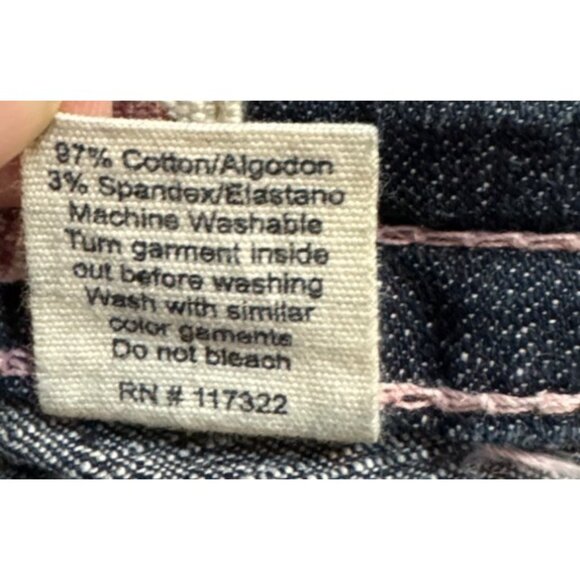 Laguna Beach Jean Co. Fleur De Lis Button Distressed Dark Wash Denim Jeans 27 - Picture 6 of 14